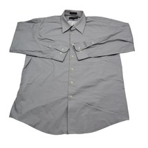 Bergamo New York Dress Shirt Mens L 16/16.5 32/33 Gray Button Up Long Sl... - $19.68