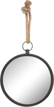 Stonebriar Round 10&quot; Brown Metal Accent Wall Mirror With Rope, And Entryway - £25.50 GBP