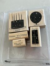 Stampin Up New Wood Stamp  5 Stamp Set Birthday Whimsy - $0.98