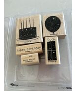 Stampin Up New Wood Stamp  5 Stamp Set Birthday Whimsy - $0.98