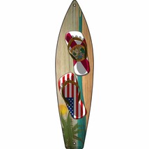 Florida Flag and US Flag Flip Flop Novelty Mini Metal Surfboard MSB-247 - £13.50 GBP