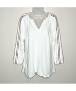 NWT Soft Surroundings Ecru Mirage Loose Pullover Embroidered Top Size XS - $39.00