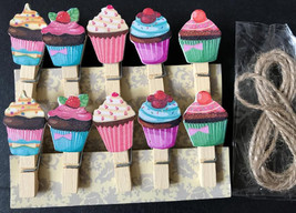 Cupcake Wooden Clips,Clothespins,fashion gifts,Birthday Party Favor Deco... - $3.20+