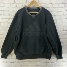 Adidas Sweatshirt Mens Sz L Black Gray Pullover Athletic Cold Weather - £15.48 GBP