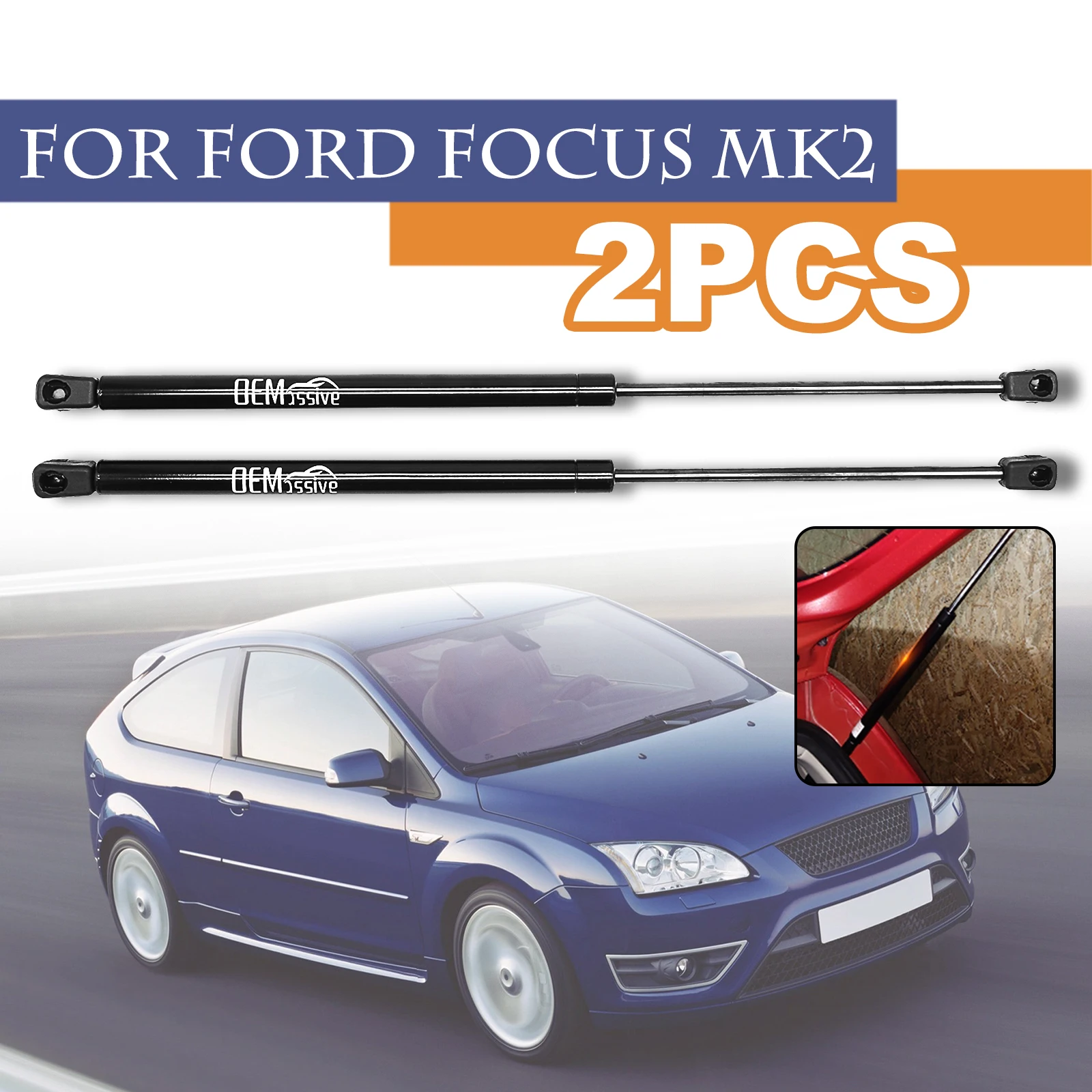 Rear Tailgate Boot Gas Spring Struts for Ford Focus Mk2 &amp; Hyundai Sonata - Set - £28.14 GBP