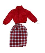Vintage Barbie Doll Red Long Sleeve Top &amp; Plaid Check Skirt Set - €20,45 EUR