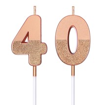 40Th Birthday Candles Glitter Cake Numeral Candles 40Th Birthday Cake  - £11.48 GBP