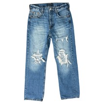 Aeropostale 90s Baggy High Rise Blue Relaxed Button Fly Distressed Jeans... - $24.29