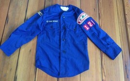 Vintage 80s 90s Cub Boy Scout BSA Shirt w/ Patches Shenandoah Area Council 122 - £23.79 GBP