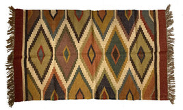 handmade Wool Jute Kilim Handwoven Rectangle Designer Colorful Bohemian rugs - £52.61 GBP+