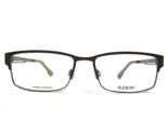 Flexon Eyeglasses Frames E1048 210 Brown Rectangle Flexible Titanium 57-... - $55.88