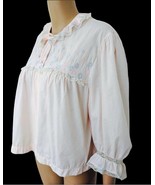 Barbizon Night Shirt Soft Pink Lace Embroidery Feathaire L Vintage - £10.45 GBP