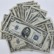 Rare 1934 / 1953 Series $5 Five Dollar Bill Blue Seal Note US Silver Certificate - £28.63 GBP