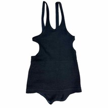 1920s Art Deco Antique 100% Wool Black Bathing Swimsuit  Mens W/Cutout Sides - £177.07 GBP