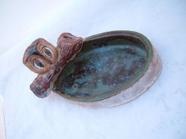 Vintage Owl Ashtray Figurine Trinket tray handmade Westmorland 78 woodland - £15.65 GBP