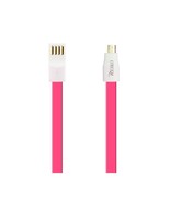 REIKO FLAT MAGNETIC GOLD PLATED MICRO USB DATA CABLE 0.7 FOOT IN HOT PINK - $82.04 CAD