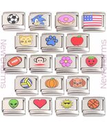 18 Value Italian Charms Making a Full Bracelet - 1990s 2000s Custom Jewelry - $8.79