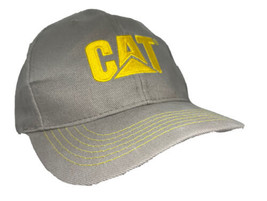 CAT Hat Cap Beige with Yellow Threading &amp; Logo Cotton One Size MINExpo 2016 - £14.00 GBP