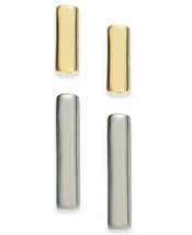 Alfani Two-Tone 2-Pc. Set Bar Stud Women’s Earrings (Gold/Silver) - $8.91