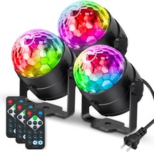 3 Pack Party Lights DJ Disco Ball Strobe 7 Colors Sound Activated Stage Light wi - £37.51 GBP
