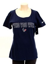 Nike Houston Texans Blue Who You With Short Sleeve Tee T-Shirt Women&#39;s M  NWT - £35.40 GBP