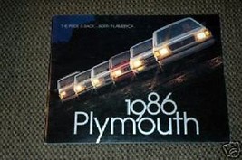 1986 Plymouth The Pride is back... Brochure - $1.50