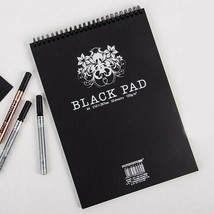A4 Spiral Notebook with Black Pages Black Sketchbook for Drawing, Scrapb... - $17.58