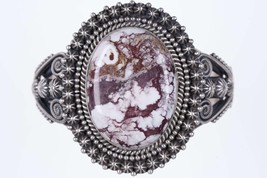 Michael and Rosita Calladito Navajo Sterling silver cuff Bracelet with Wildhorse - £778.26 GBP