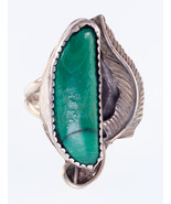 Sterling Silver Navajo Sisteks Ring with Malachite Stone Size 7.5 - €118,06 EUR