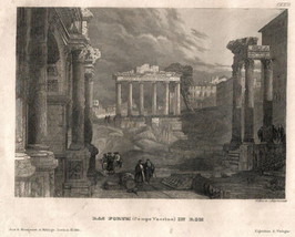 Antique Print Forum Rome Campo Vaccino 1837 Engraving - £18.32 GBP