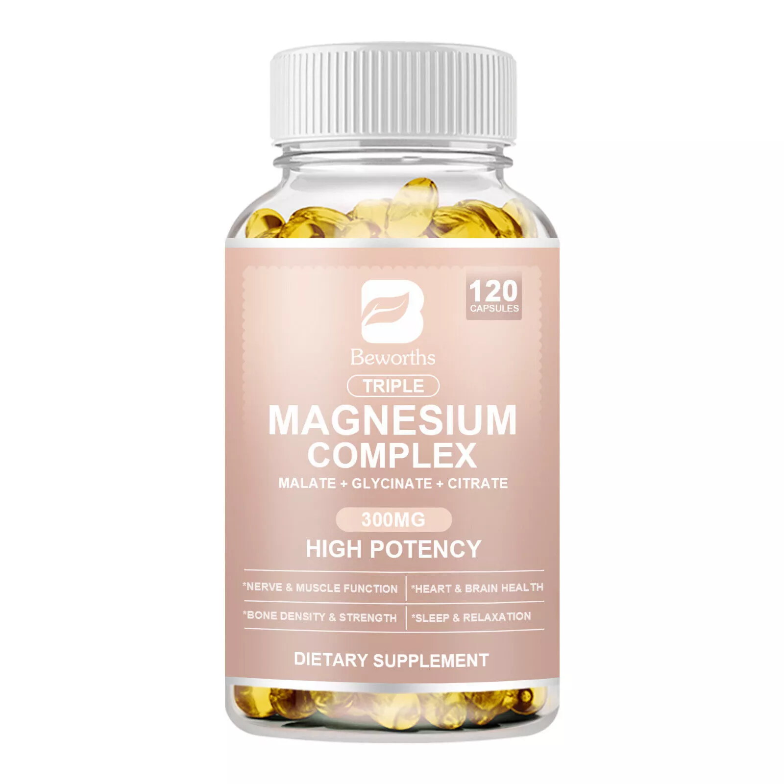 300mg Magnesium Complex Natural Anti Anxiety &amp; Stress Relief Supplement  - £62.91 GBP