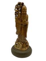 Antique Asian Man Statue God Jade Metal Base God Jade Soapstone Carving - $175.00