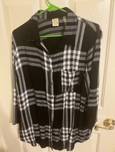 Faded Glory Long Sleeved Plaid Shirt, Size Large - $7.00
