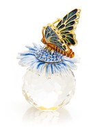Keren Kopal Butterflies crystal ball Trinket box Decorated &amp;Austrian Cry... - $1,158.14 MXN