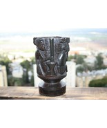 Hard and Heavy Ebony Wood Hand Carved African Tribal Art Goblet Cup Urn ... - £86.69 GBP
