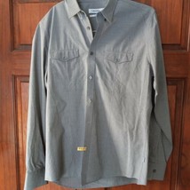 Men&#39;s Calvin Klein Infinite Cool Non Iron Button Down Shirt, Size Medium, Gray - £12.39 GBP