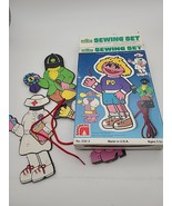Vintage 1988 Sesame Street Prairie Dawn Sewing Set Woodboard Doll New Op... - $24.00