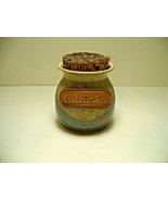 Pottery Stoneware Fantasies White and Blue Jar with Cork Lid Decor *USED* - $16.99