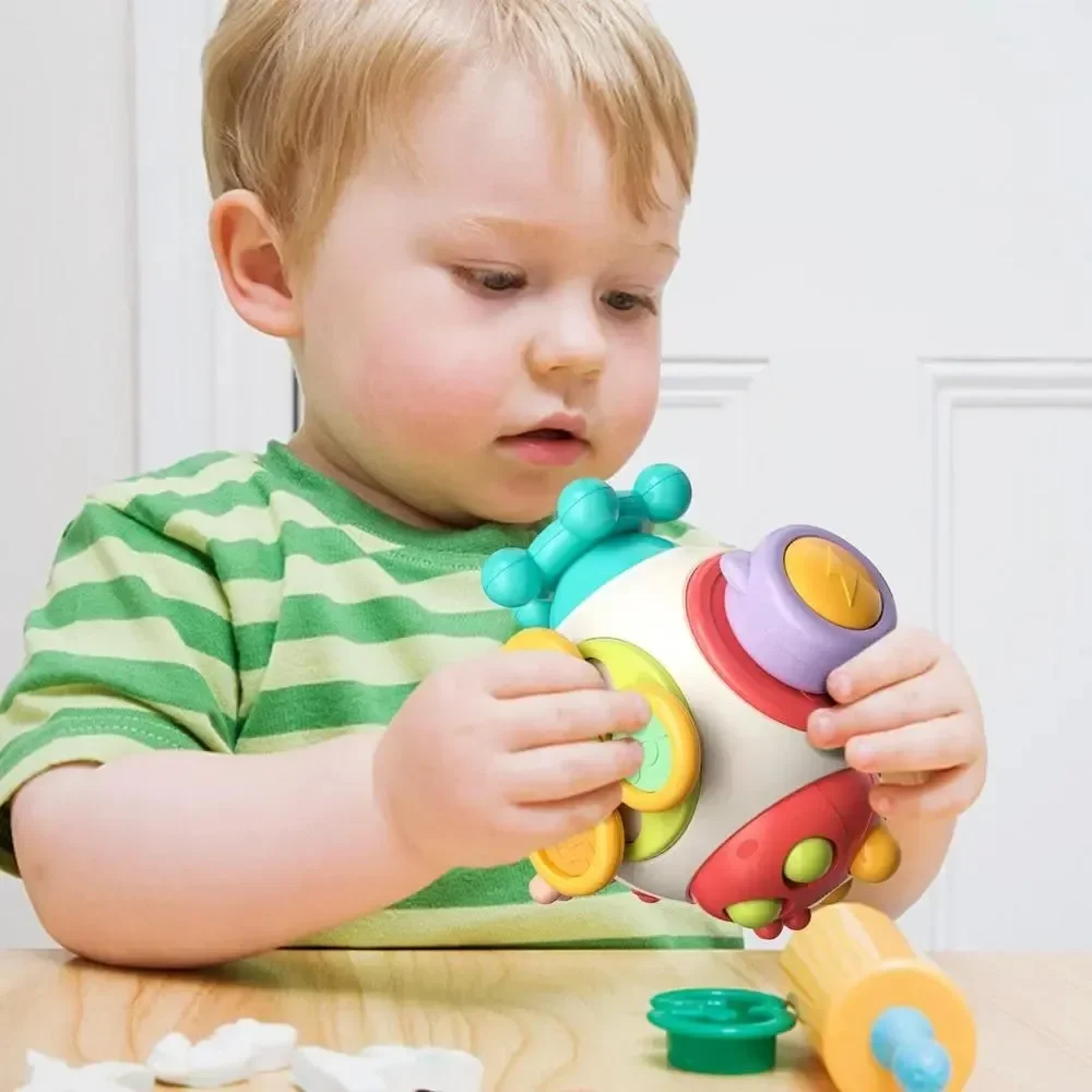 Baby Fidget Toys Montessori Sensory Quiet Busy Cube Spinning Top Activity Motor - £14.65 GBP
