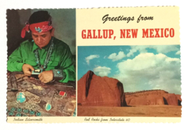 Greetings from Gallup New Mexico Silversmith NM Curt Teich Postcard 1972 4x6 - $7.99