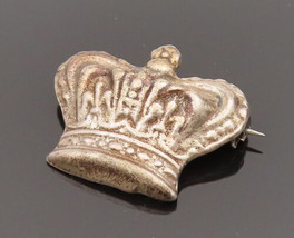 925 Sterling Silver - Vintage Antique King/Queen Royal Crown Brooch Pin- BP10198 - £44.79 GBP