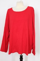 Talbots 3X Red Cotton Long Sleeve Pajama Sleep Shirt - £20.02 GBP
