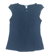 H&amp;M Blouse Womens Large Blue Pleated Sleeveless Lightweight - $7.66