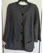 Womens XL Anne Klein Dark Multitone Gray Button Up Cardigan Knit Sweater - $524.38 MXN