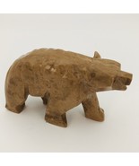 Carved Stone Walking Bear Figurine Light Brown 4.25&quot; x 2.5&quot; - £11.95 GBP