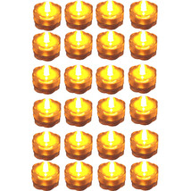 24 AMBER Submersible Battery LED Tea Light ~ Wedding Centerpiece Table D... - £27.56 GBP