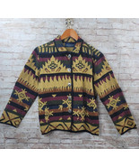 Jane Ashley Womens Jacket PM Tapestry Multicolor Southwest Aztex Button ... - $33.65