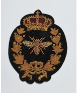 Beautiful Hand Embroidered With Antique Gold, Blazer Patch Sewn on black... - £18.70 GBP