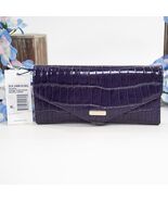 Brahmin Voltage Violet Sirona Croc Leather Veronica Trifold Wallet NWT - $187.61