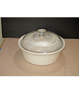 Corning Ware French White 2 1/2 Quart Stoneware Round Casserole Baking Dish - $37.62
